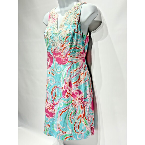 Lilly Pulitzer Gabby Shift Dress Blue Jellies be Jammin Womens 0 XS - Picture 5 of 14